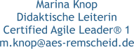 Marina Knop Didaktische Leiterin Certified Agile Leader® 1 m.knop@aes-remscheid.de